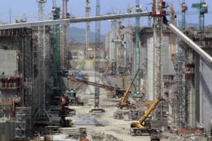 Vista panorámica de las obras del proyecto de ampliación del Canal de Panamá en el área pacífica , en el Canal de Panamá (Panamá). EFE/Archivo