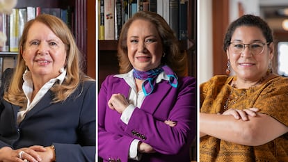 Loretta Ortiz, Yasmín Esquivel y Lenia Batres.