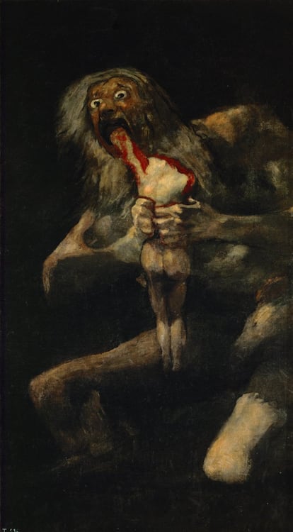 "El Saturno de Goya es como el Freddy Krueger de la modernidad", apunta Bernárdez. Y añade: "Es preferible que el joven haga un acercamiento desde lo visceral antes que desde la leyenda del dios Crono –o Saturno-, condenado a comerse a sus hijos con tal de reinar". Esta obra maestra de Goya es mitología, es desasosiego y es terror. El Saturno que dibujó Goya entre 1820 y 1823 con ojos desorbitados y un cuerpo menudo, pero musculoso, se sitúa en el limbo entre la fascinación y el rechazo. Cualquiera que se posicione frente a él (más si es en la sala donde le rodean las demás 'Pinturas Negras de la Quinta del Sordo') notará cómo un latigazo sacude su cuerpo. Desde el talón hasta la nuca. Y eso es lo que siente un primerizo.