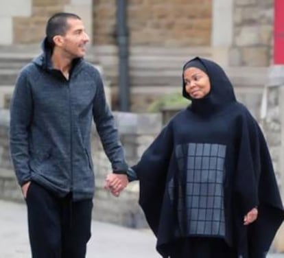 Janet Jackson, junto a su marido, durante el embarazo.