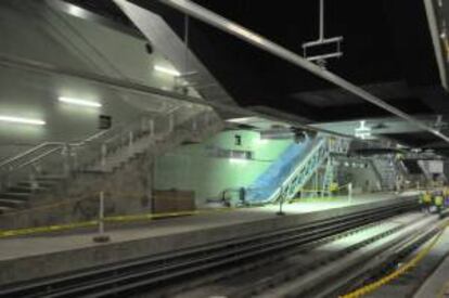 Vista general de la obra en la estación Fernández de Córdoba (subterránea) del Metro de Panamá el 19 de septiembre de 2013, en Ciudad de Panamá (Panamá).