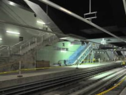 Vista general de la obra en la estación Fernández de Córdoba (subterránea) del Metro de Panamá el 19 de septiembre de 2013, en Ciudad de Panamá (Panamá).