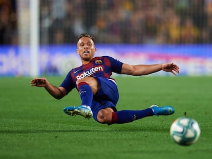 Arthur Melo, durante un partido del Barcelona esta temporada.