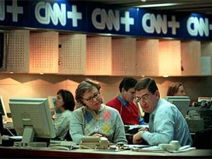 Imagen de la redacción de CNN +, el canal de noticias creado por Sogecable y Turner.