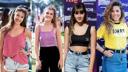 Ana Guerra, Amaia Romero, Aitana Ocaña y Miriam Rodríguez, en el casting de Operación Triunfo en Madrid, el 10 de julio.