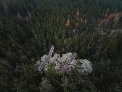 Un nuevo mirador. En la montaña Stráz, sobre la localidad de Rokytnice (en la República Checa), se alza The Guard Patrol: cuatro nuevos puntos para poder contemplar el
paisaje desde las alturas. Obra del estudio checo Mjölk Architekti, tres estructuras tienen forma de animal
(zorro, oso y oveja) y otra representa a un minero, todos personajes del escudo de armas de esta ciudad al
noroeste del país.