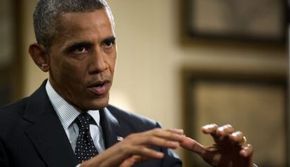 Obama, durante la entrevista en la Casa Blanca, el viernes.