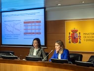 La directora General del Tesoro y Política Financiera, Carla Díaz, y la la secretaria general del Tesoro, Paula Conthe. Imagen cedida