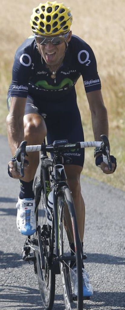 Valverde en un momento de la etapa.