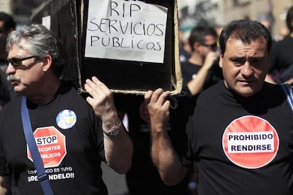 Protesta funcionarios en Madrid. 