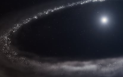 Ilustración de la estrella HD 181327 y su disco de escombros