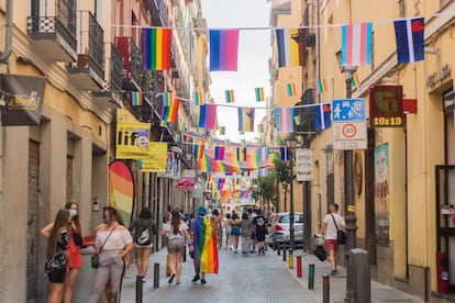 Fiestas del Orgullo en el barrio madrileño de Chueca.