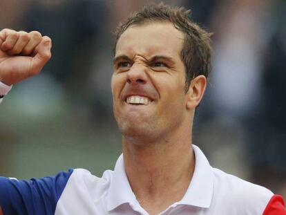 Gasquet celebra su triunfo contra Nishikori.