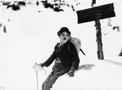 Chaplin, en la reproducción de las montañas de Alaska de 'La quimera del oro'.