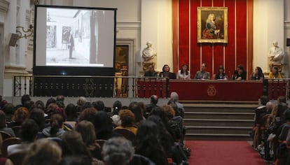 Una de las mesas del Congreso Internacional Museográfico en la Real Academia de San Fernando.