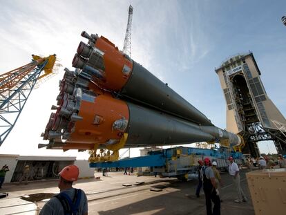 Todo listo para el lanzamiento de un cohete ruso Soyuz desde la base europea de Kourou