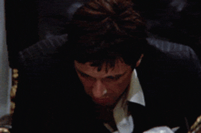 One of the most memorable elements of ‘Scarface’ were the mounds of cocaine (which in truth were baby laxative and powdered milk).