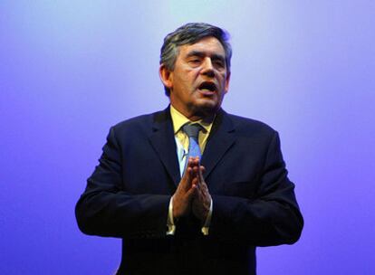 Gordon Brown, durante un discurso en el Colegio Real de Enfermeras de Harrogate (norte de Inglaterra).
