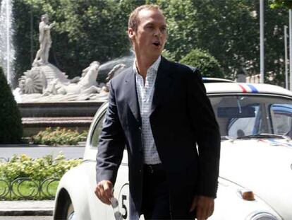 Michael Keaton, ayer en Madrid durante la presentación de <i>Herbie a tope</i>.