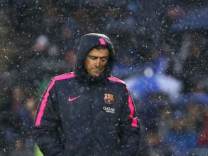 Luis Enrique, durante el partido.