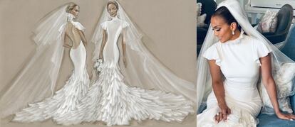 Uno de los tres vestidos que Jennifer Lopez lució en la segunda celebración de su boda con Ben Affleck, todos ellos firmados por el diseñador Ralph Lauren