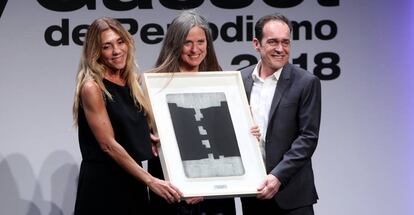 David Armengou y Marcela Miret reciben el premio de Fotografía.