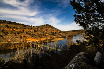 La vista del Cerro de los Moros desde la ermita de San Saturio, en Soria, el pasado 5 de febrero.