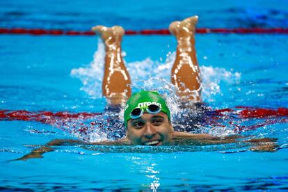 El sudafricano Chad Le Clos después de la prueba de los 200 mariposa.