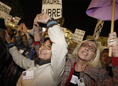 Manifestación de asociaciones feministas en Madrid.