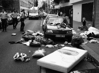 Las pertenencias de una señora del distrito 19 de París.