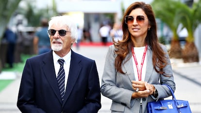 Bernie Ecclestone y su esposa Fabiana en el circuito de Sochi, Rusia, en septiembre 2019. 