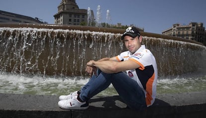 Toni Bou, aquest dimarts a la plaça de Catalunya.