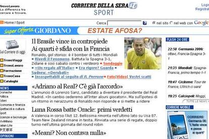 Para <i>Il Corriere della Sera</i>, lo importante es el próximo paritido de Francia y Brasil, que se disputará el próximo sábado. Este diario italiano sí menciona en sus crónicas la equiparación de Ronaldo y Zidane. Ambos demuestran que siguen dando mucha guerra pese a los kilos y la edad.