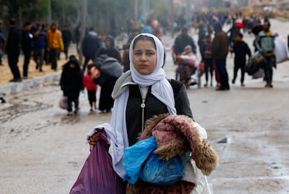 Mujer palestina en Gaza, tras la ofensiva de Israel