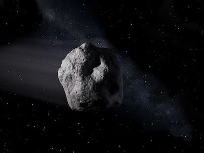 Recreación artística de un asteroide.
