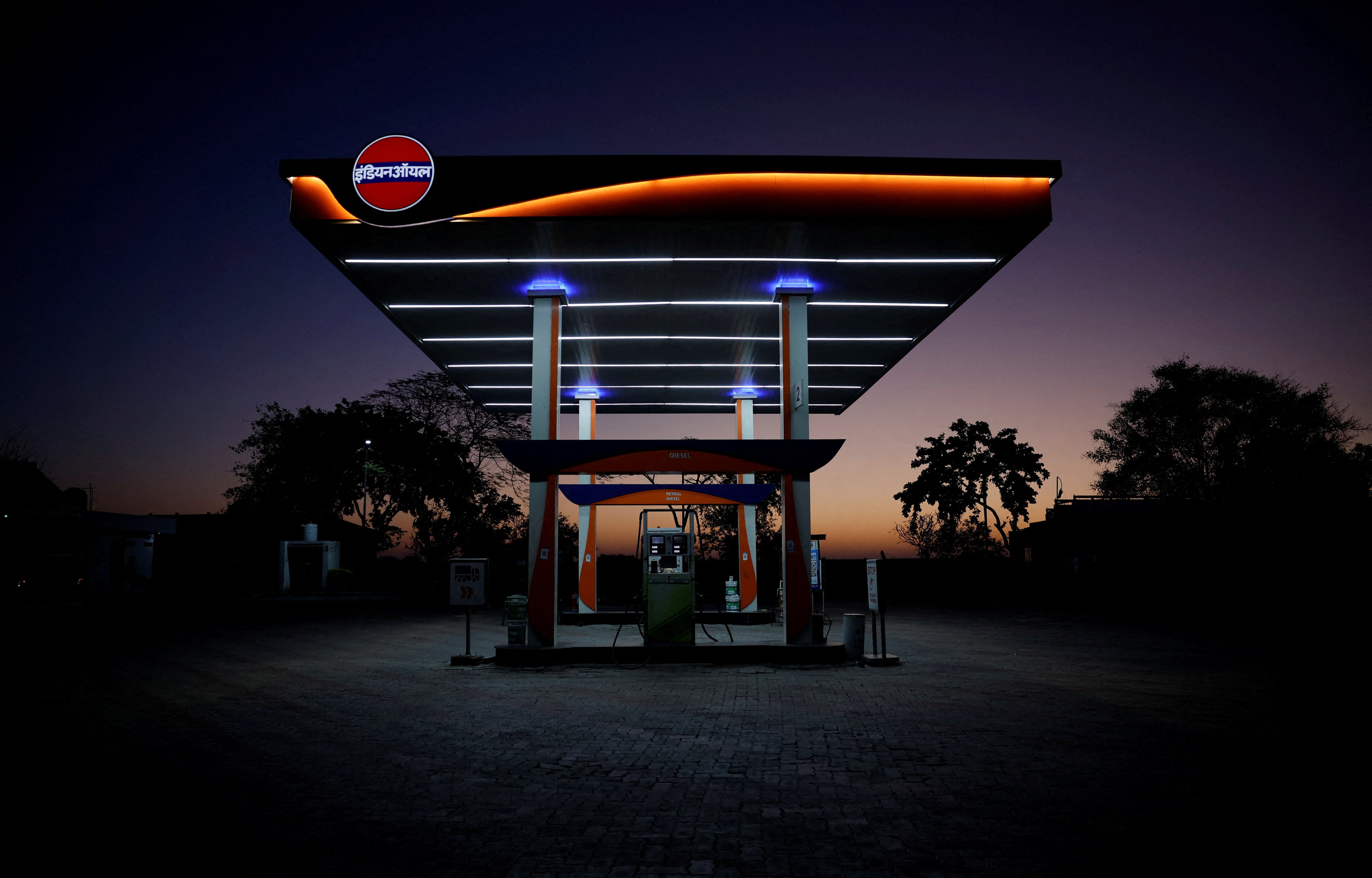 Gasolinera en Sonipat (India).