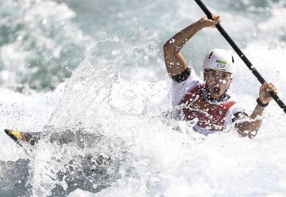 La española Maialen Chourraut en la final de kayak individual (K1).