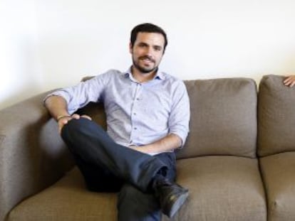 Alberto Garzón i Pablo Iglesias, durant la seva reunió de la setmana passada.