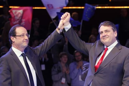 François Hollande a la izquierda y Sigman Gabriel el pasado marzo.