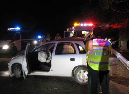 Estado en el que quedó el Opel Corsa tras sufrir el accidente en la M-612.