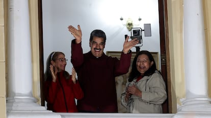 Carmen Meléndez y Nicolás Maduro celebran en Caracas, el 27 de julio de 2025.