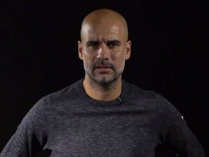 Captura de imagen de Pep Guardiola al hilo del vídeo difundido por Tsunami Democràtic.