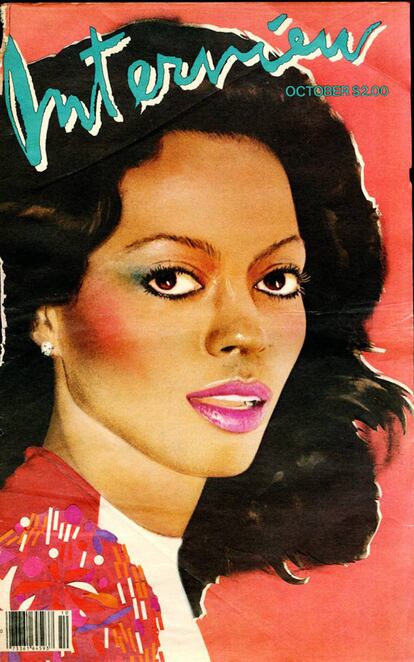 Diana Ross, portada de Interview en octubre de 1981.