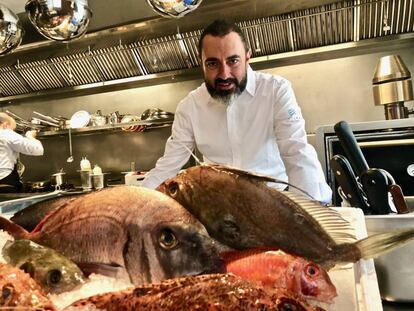 Rafa Zafra en las cocinas del nuevo Estimar en Madrid.