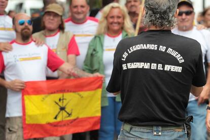 Durante la marcha por los caídos en Brunete, este sábado