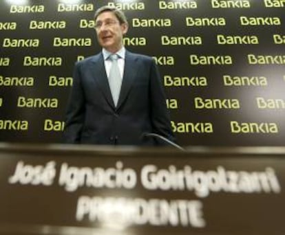 El presidente de Bankia, José Ignacio Goirigolzarri, ayer durante la presentación de los resultados correspondientes a 2012.