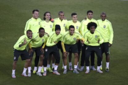Los jugadores de Brasil se entrenaron en el estadio Monumental.
