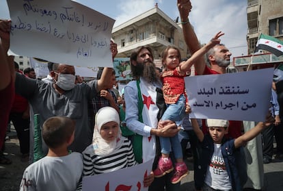 Protesta contra Bachar el Asad, el pasado septiembre en la ciudad insurrecta de Idlib.