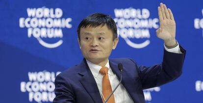 El fundador de Alibaba, Jack Ma, en el foro económico mundial de Davos.