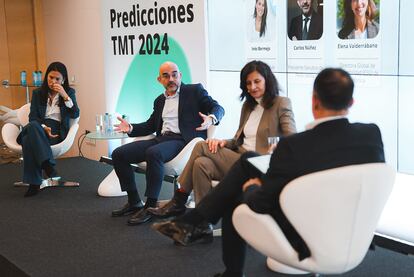 El presidente ejecutivo de Prisa Media, Carlos Núñez, durante su intervención este jueves en el acto organizado por Deloitte.